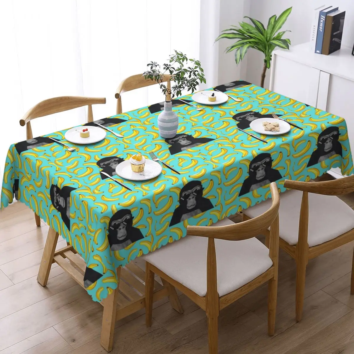 Gorilla Tag Monkey Tablecloth Restaurant Kitchen Rectangular Tablecloth Festival Party Decorations Tablecloth Dining Table Cover