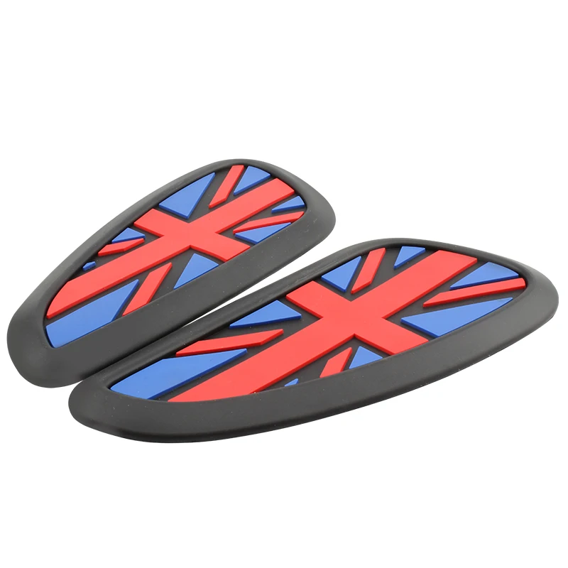 Universal Retro Motorcycle Cafe Racer Gas Fuel tank Rubber Sticker Protector  Decal the Union Jack Logo Sheath Knee Tank pad Gri