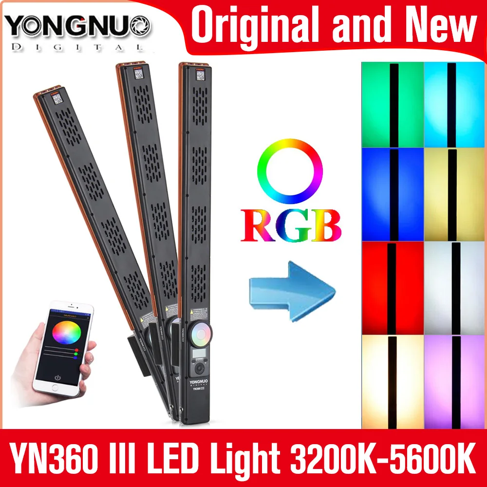 Yongnuo YN360III YN360 Iii Handheld 3200K-5600K Rgb Kleurrijke Ijs Stok Led Video Light Touch Aanpassen Gecontroleerde door Telefoon App