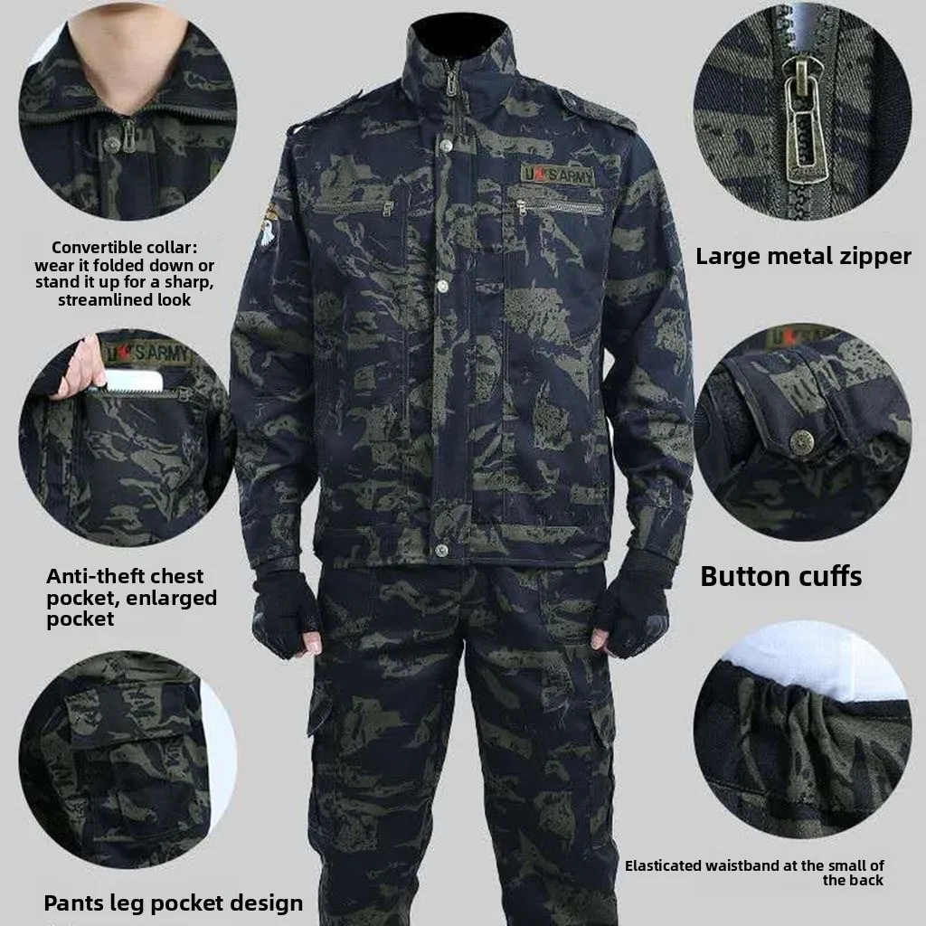 Labor Protection Uniforms  Wear-resistant Construction Site Military Training Camouflage Uniforms Machine Repair Auto Tooling