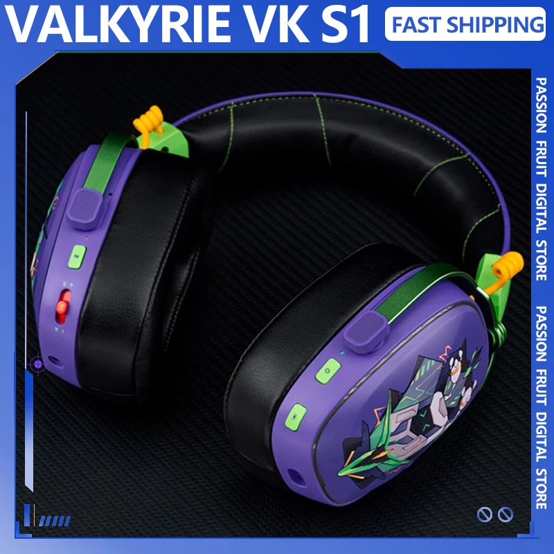 VALKYRIE VK S1 Auriculares inalámbricos con Bluetooth de 3 modos Auriculares para juegos HiFi 50 mm Chip deportivo dinámico grande de baja latencia personalizado