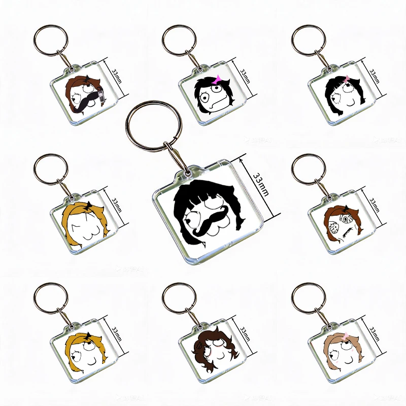 Funny T-TrollFace Acrylic Keychain Handmade Hanging Ornaments Clothes Backpack Decoration Jewelry Accessories Gifts with Friends