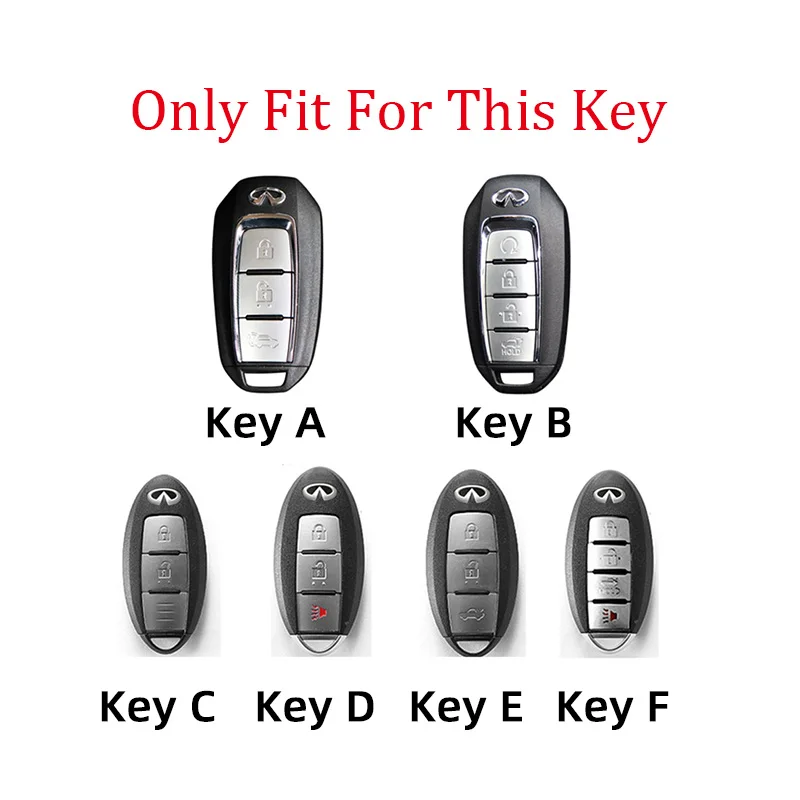 New Alloy Car Remote Key Fob Cover Case Holder Shell For Infiniti Q50 FX35 QX70 QX60 G37 Q30 QX80 2022 2023 Keychain Accessories