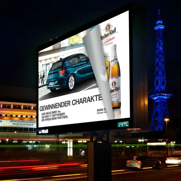 Outdoor Backlit Rotating Posters Advertising Scrolling Billboard with Steel Frame W4m X H2.3m