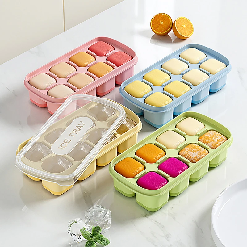 Food Grade Ice Grid Kitchen Gadge Ice Case Tray Maker Mould Ice Storage Box Quick Freezing Reusable Creative DIY Mold