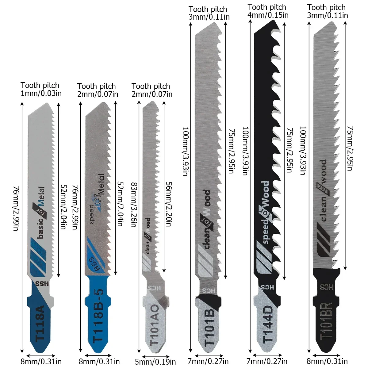 Imagem -06 - T-shank Jig Saw Blades Straight Cutting Tools Metal Steel Wood Woodworking Tool 10 Pcs 50 Pcs