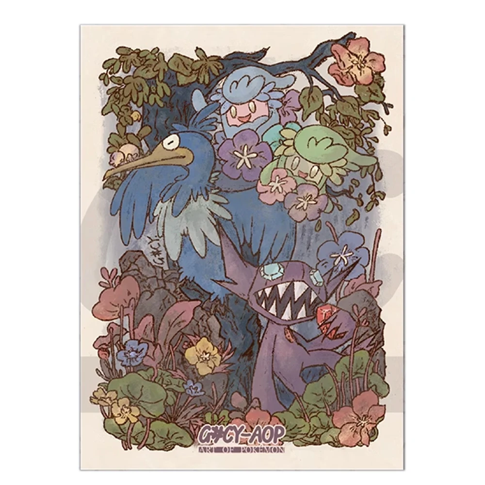 

64pcs/set PTCG Comfey Card Sleeves DIY Self Made Cramorant Collection Card Cover Size 66*91mm