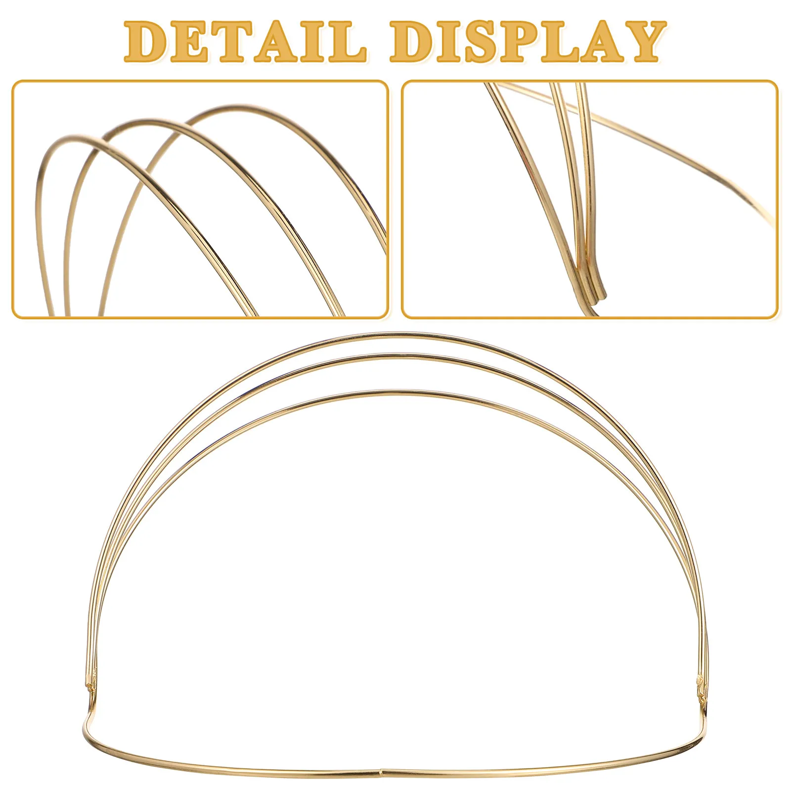 2Pcs Crown DIY Base Hair Decor Accessory Simple Iron Frame for Bridal Headdress Banquet Party Hairband Charm Support