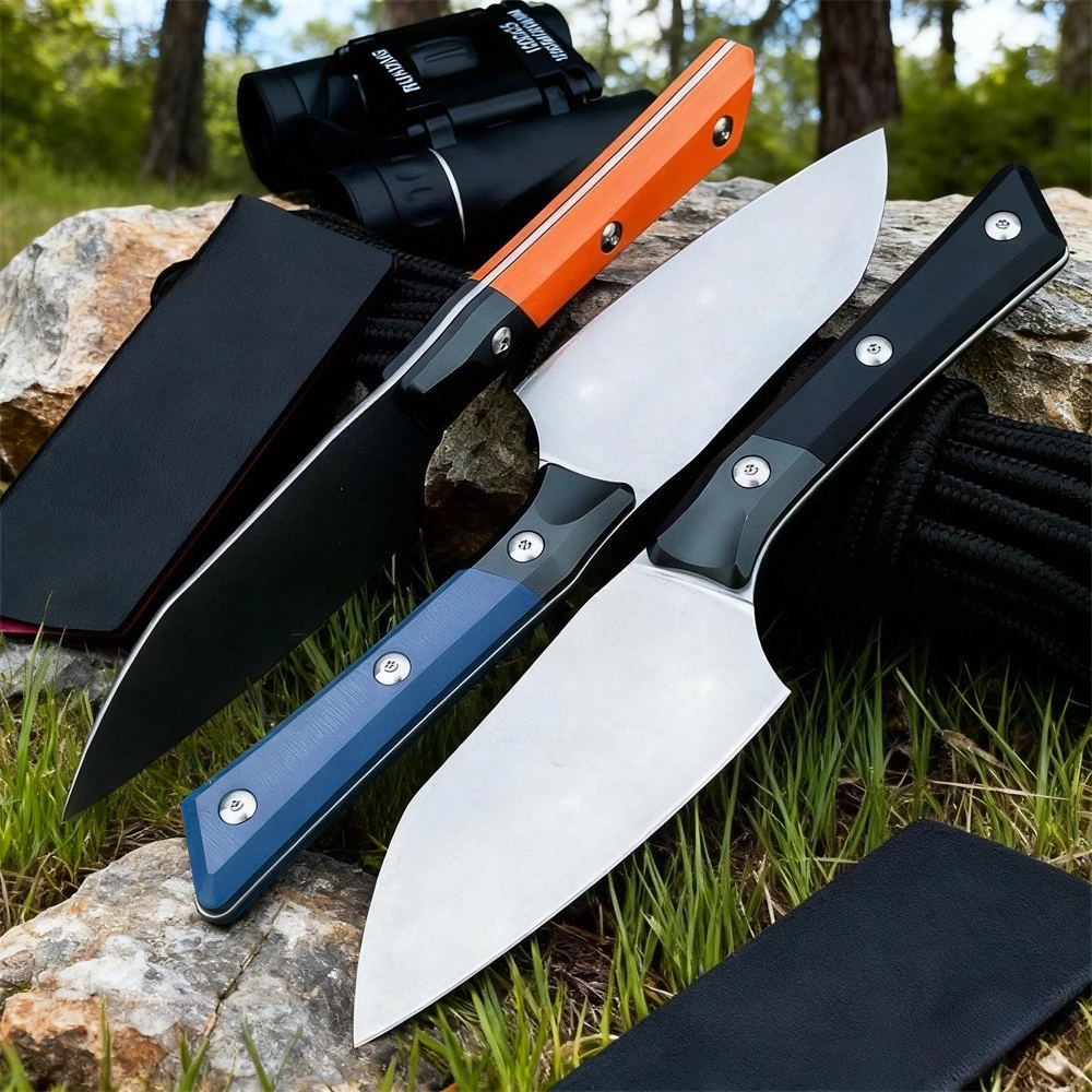 

Охотничий нож с фиксированным лезвием на открытом воздухе с G10 и алюминиевой ручкой - стальные кухонные ножи для фруктов D2 для тактического кемпинга и выживания