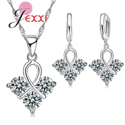 Nice Women Wedding Jewelry 925 Sterling Silver Cubic Zircon Cherry Shape Pendant  Jewelry Set Wholesale Factory Price