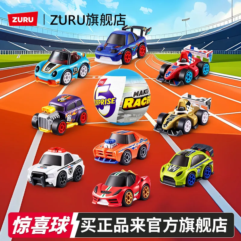 Zuru 5 Surprise Q Style Mini-Rennwagen Sammel-Blindbox Desktop-Deko Spielzeugfahrzeug für Kinder Jungen Geburtstagsgeschenk Feiertagsgeschenk