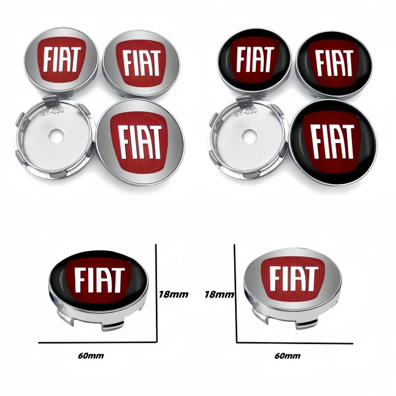 4pcs 60mm for Fiat 500 logo Wheel Hub Centre Cap Badge Emblem Car Hub Center Cover Car Logo Sticker Car Accessories