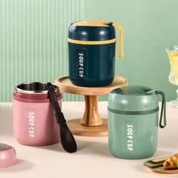 Portable PP + Bamboo Fiber Soup Cup, Students Breakfast, Porridge Cup, Milk Cup, Yogurt Cup, Water Cup, Rice Bucket, Bento Box
