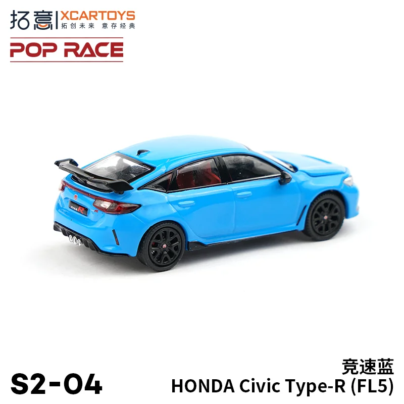 XCARTOYS POPRACE 1/64 Alloy Car Model HONDA Civic Type-R FL5 Racing Blue Toy Collection Christmas gifts for children