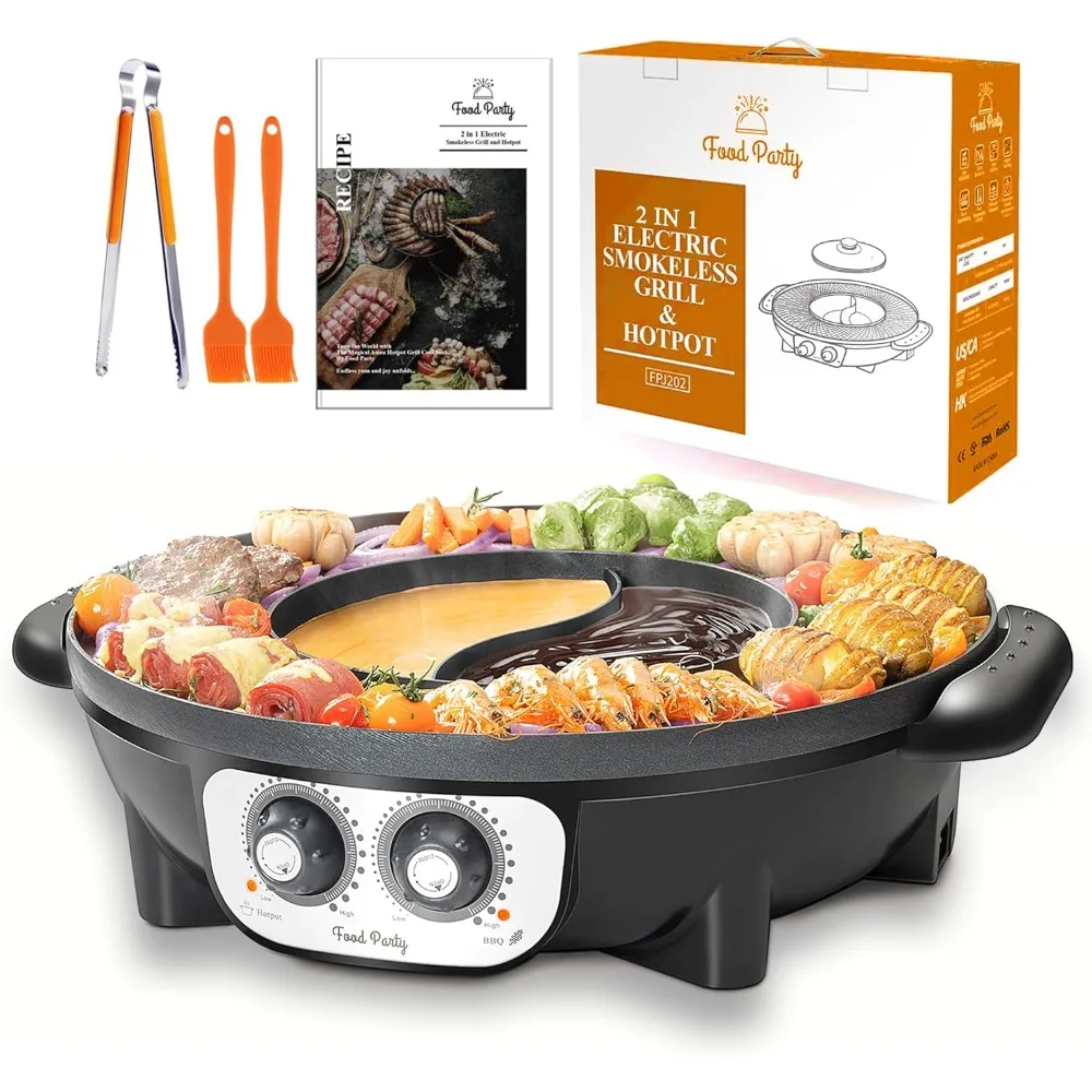 

2 in 1 Electric Smokeless Grill and Hot Pot