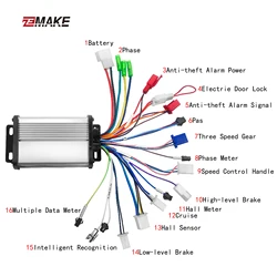 電動自転車用ブラシレスモーターコントローラー,高品質の電動スクーターアクセサリー,36v/48v,500w