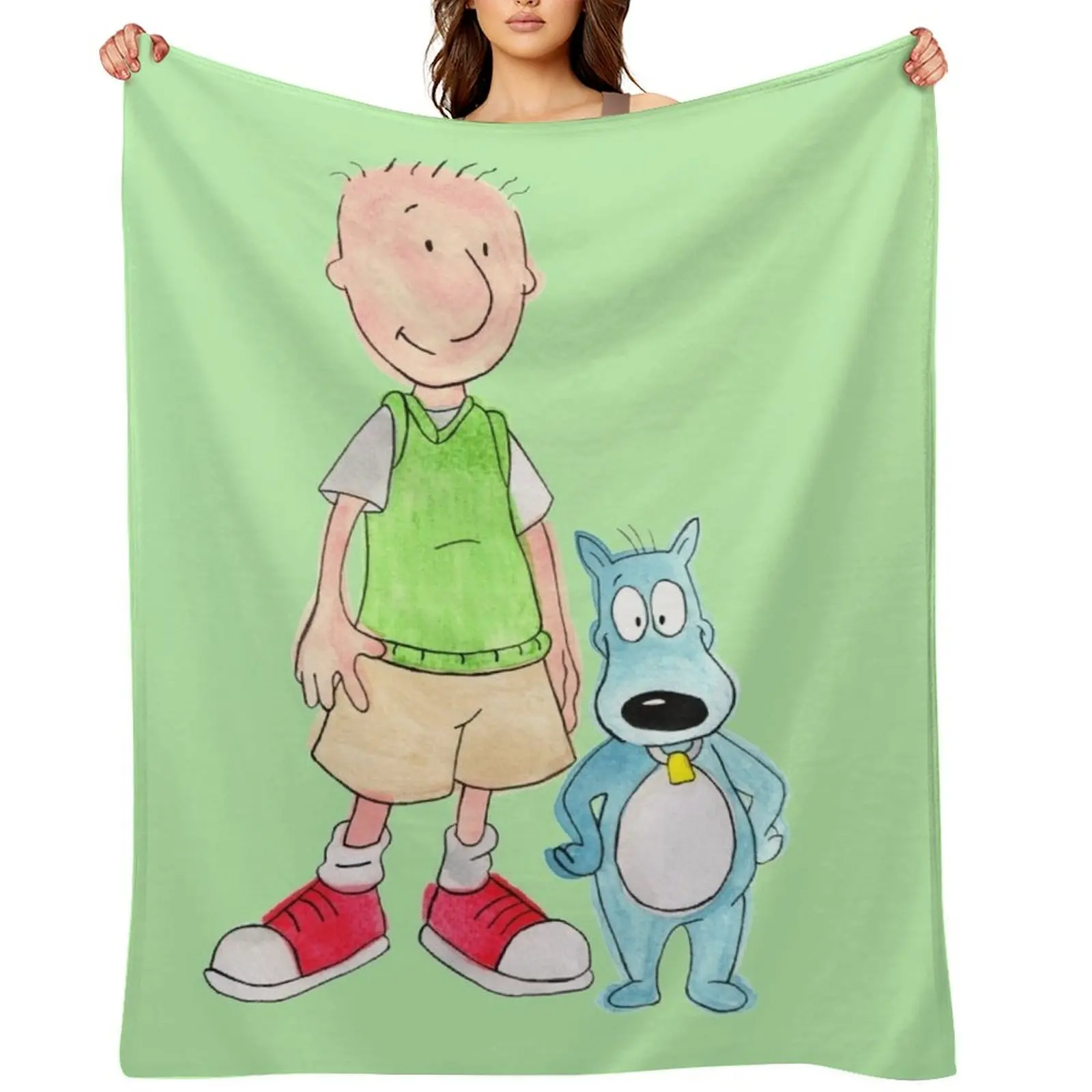 

Doug and Porkchop Throw Blanket Shaggy Travel Hairys valentine gift ideas Blankets