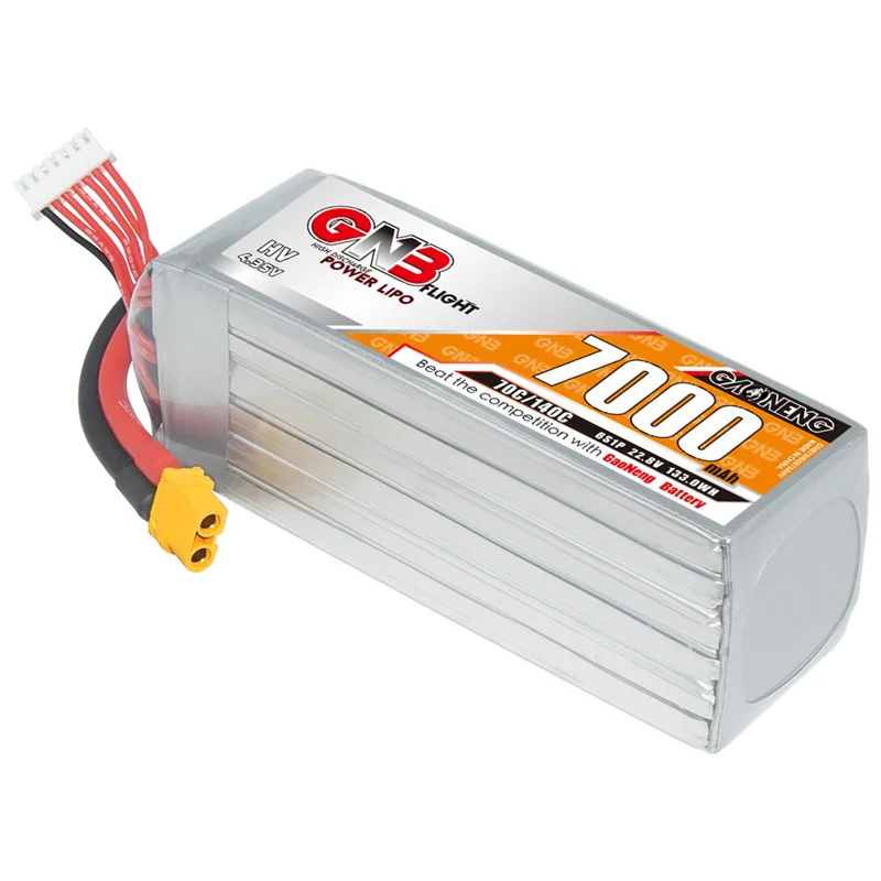 Original GNB 6S 22.8V 7000mAh LiPo Battery 10inch Xclass FPV 1/7 1/8 scale vehicles FMS EDF Jets and 3D Plane 22.8V Battery