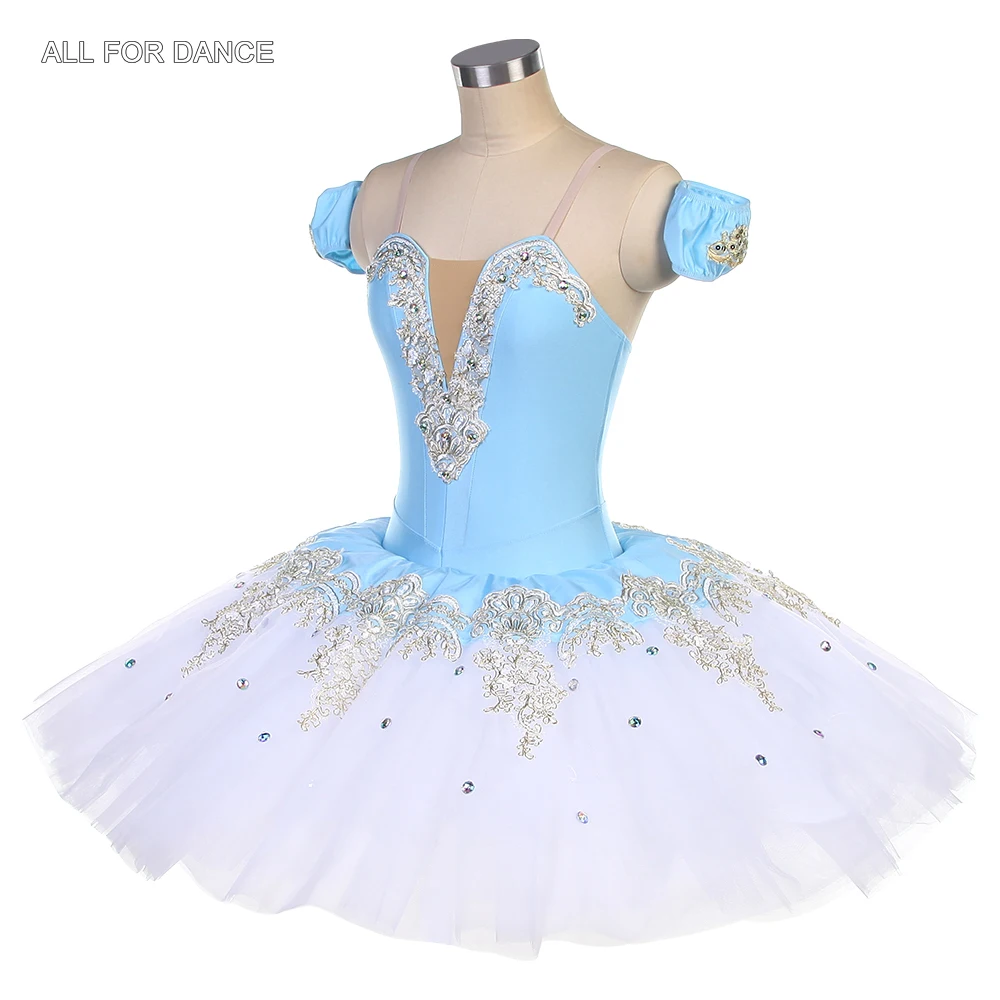 BLL528 Tutù di balletto pre-professionale in spandex azzurro cielo per ragazze e donne Costumi di tutù di ballerina per spettacoli teatrali