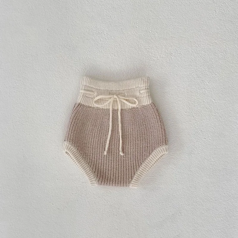 INS Autumn Baby Clothes Set 0-3Years Newborn Boy Girl Long Sleeve Pullover Knitted Sweater High Waist Bloomer Short 2PCS Outwear