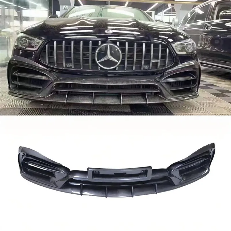 

For Mercedes-Benz GT63S 2019+ Real Dry Carbon Fiber Front Lip Front Bumper Lower Lip Under Spoiler Splitter Body Kit