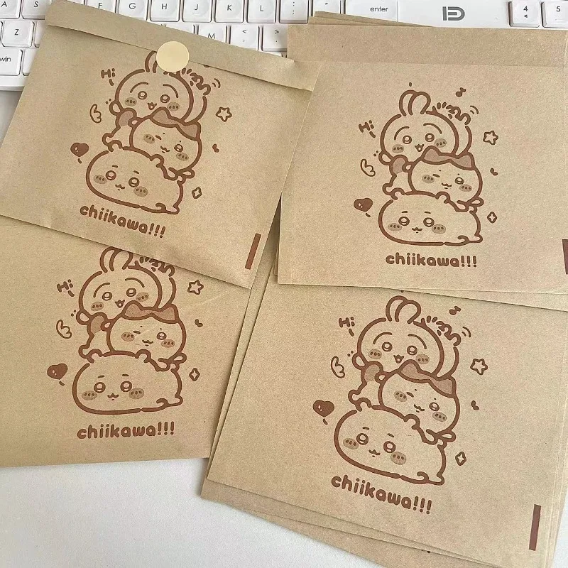 Chiikawa Greeting Card Kraft Paper Bag Opaque Self Sealing Packaging Bag Thick Large Capacity Cute Packaging Material Gift Bag