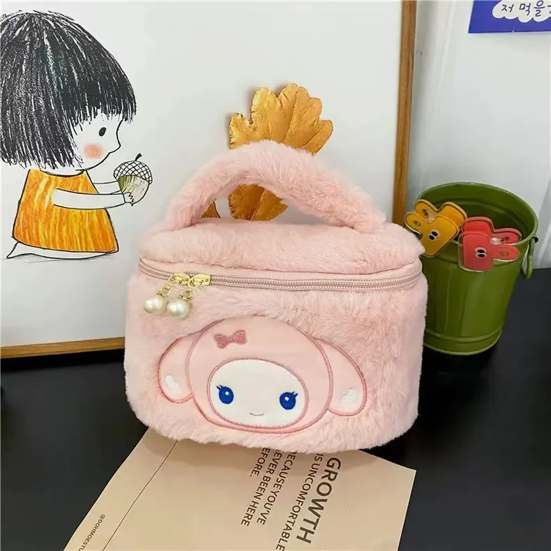 Cartoon Cute Sanrio Kuromi Plush Toy Bag Kawaii My Melody Makeup Storage Bag Versatile Portable Handbag Girls Gifts Bag - view 6