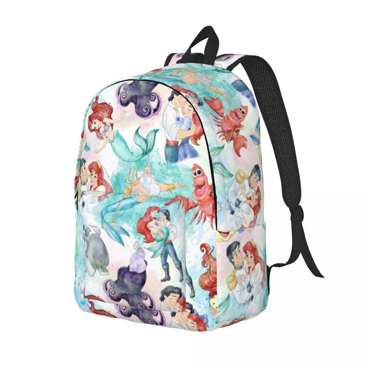 Custom The Little Mermaid Cartoon Laptop Backpack Men Women Fashion Bookbag for School College Student Bag