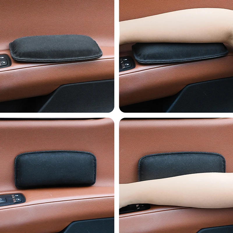 Rodillera Interior de cuero de gamuza para coche, cojín elástico cómodo, espuma viscoelástica, soporte para muslos, accesorios interiores