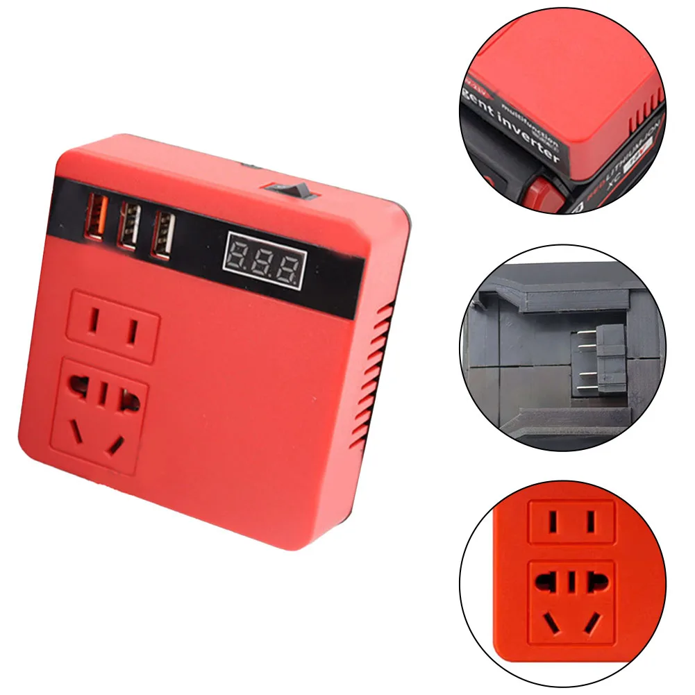 120W Lithium Battery Inverter 21V To AC220V DC5V12V Inverter Battery Transformer Electric Tool For Outdoor Work Portable Plastic