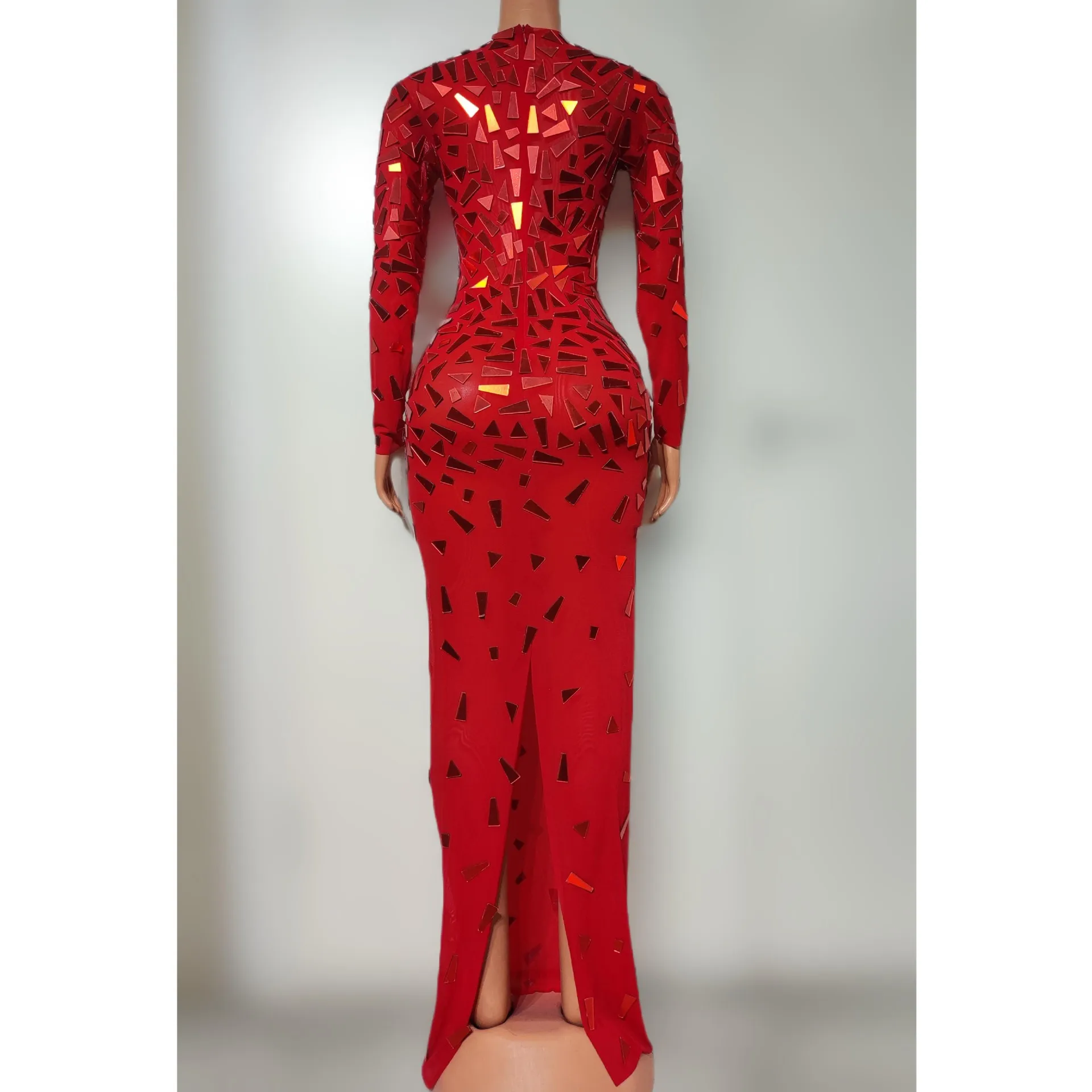 Paillettes di lusso Autunno e inverno Abito lungo aderente a maniche lunghe Modello adulto Passerella Abito alla moda Incontro annuale Abendkleid