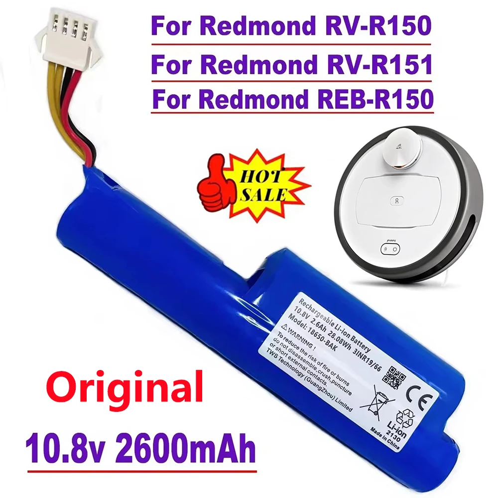 

100% Original 10.8V Rechargeable Lithium Battery For Redmond Reb-R150 RV-R150 RV-R151 Vileda VR201 Petpro Robot Vacuum Cleaner