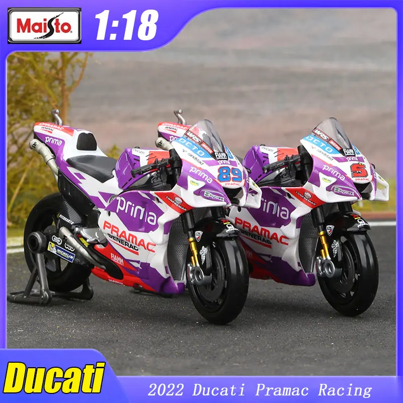 1:18 Maisto 2022 Ducati Pramac Racing Model Car #5 Zarco #89 Martin Licensed Simulation Alloy Motorcycle Car Toy Collection Gift