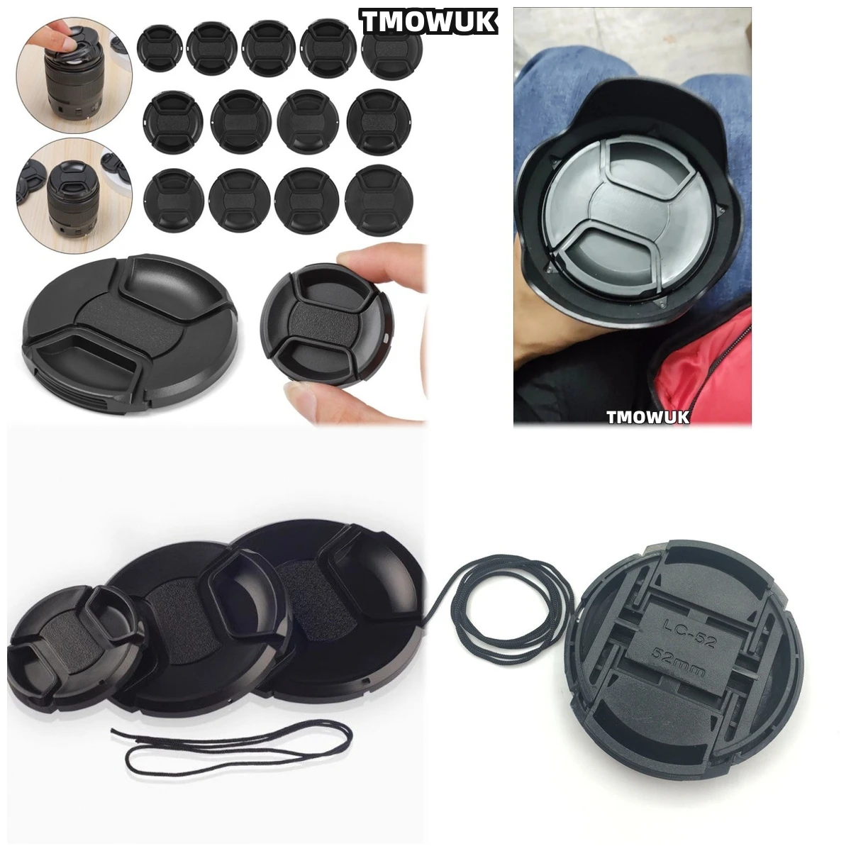 

For Nikon D1X D2H D2HS D2X D2XS D3 D3S D3X D4 D4S Camera Lens Cap Protective Cover Center Pinch Snap-on 49mm 52 55 58 62 67 72 7
