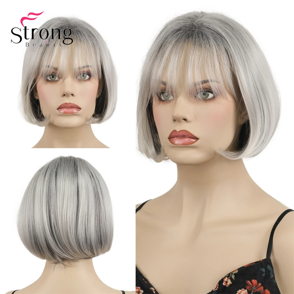 

Short Wig for Women Grey Bob Standard Salt and Pepper Color Glueless Straight Wig For Women Grey Wigs