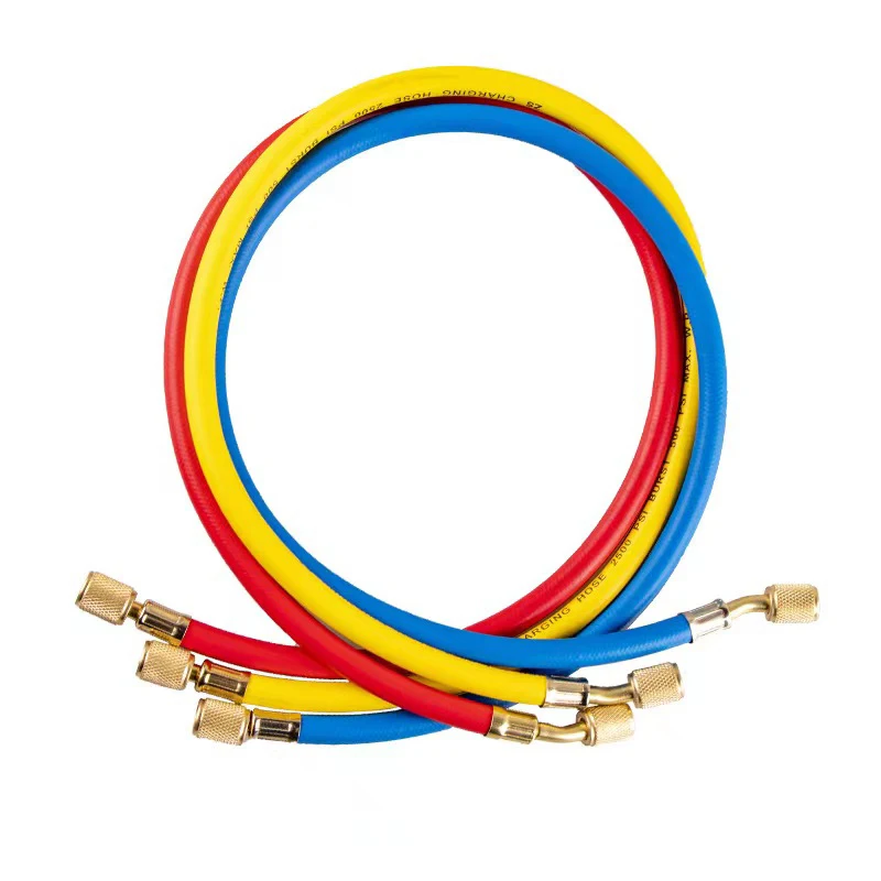 3Pcs 1.5M Refrigerant Hose 1/4 Sae 3000psi Refrigerant Charging Hose for R12 R22 R134a R404a  R502 Air Conditioning Refrigerant