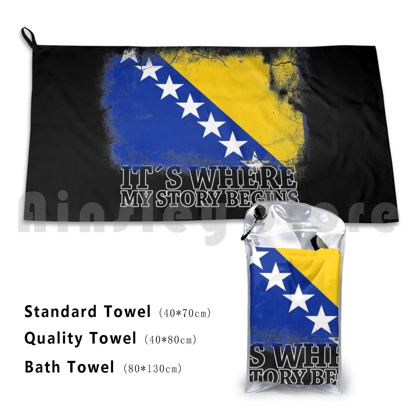 It′s Where My Story Begins Bosnia Bath Towel Beach Cushion 2764 Bosnia Sport Music Bosnia Bosnia Art Love