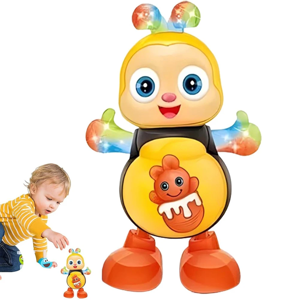Dancing Bee Electric Toys with Musical and Lights Bee Electronic Cartoon Bee Preschool Learning Toys Interactive Educational Toy