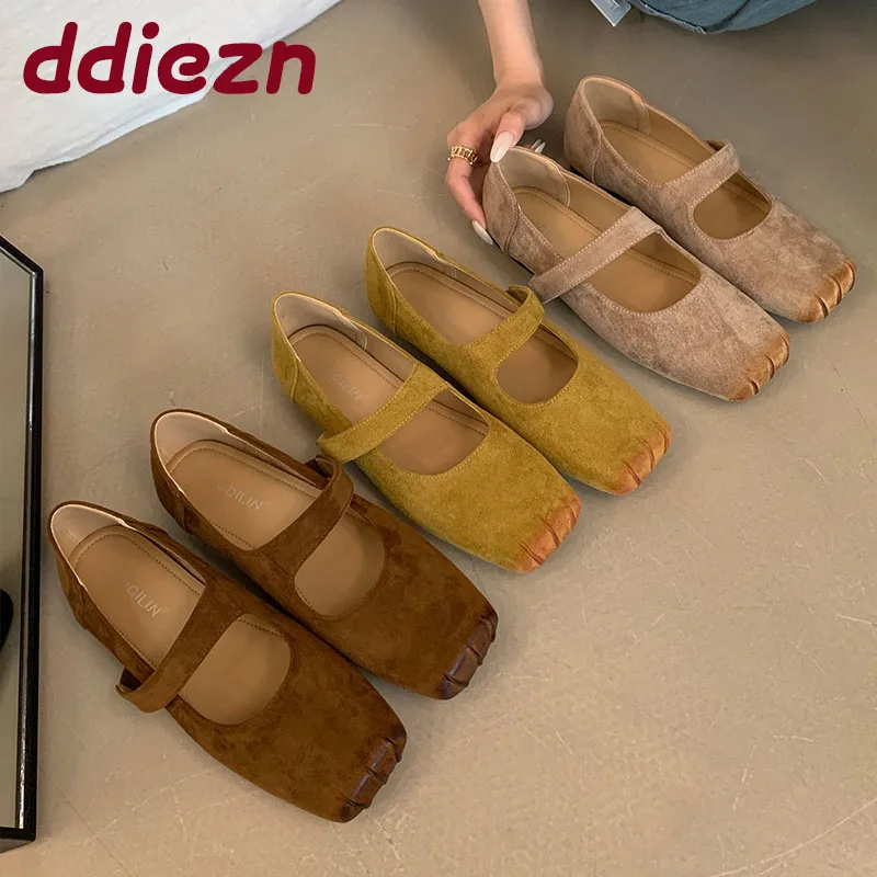 

Женская обувь без шнуровки, женская обувь Мэри Джейн на плоской подошве, повседневная модная женская обувь на плоской подошве с квадратным носком и обувью