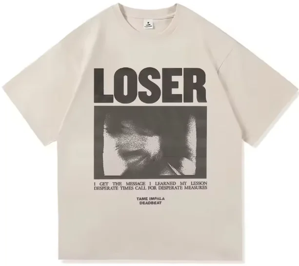 Tame Impala Loser Graphic Tee, Deadbeat Album 2025 Merch, Harajuku Style Unisex Premium Cotton T-Shirt, Perfect Fan Gift