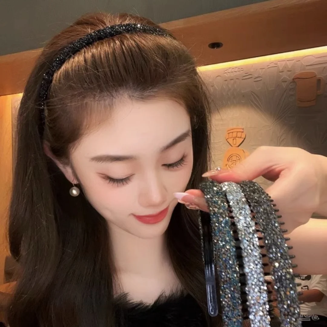 

FANYIN 2024 New Shiny Sequin Hairband for Women with Fixed Messy Hair Headwear Hairpin Fashionable Versatile Hair Accessories