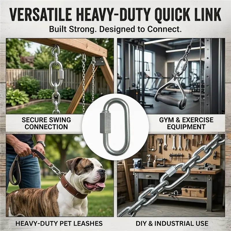 ABYN-M8 Quick Links, 20 Pack Chain Connectors, 1500 LBS Capacity For Backpack, Shade Sail, Hammock Connecting