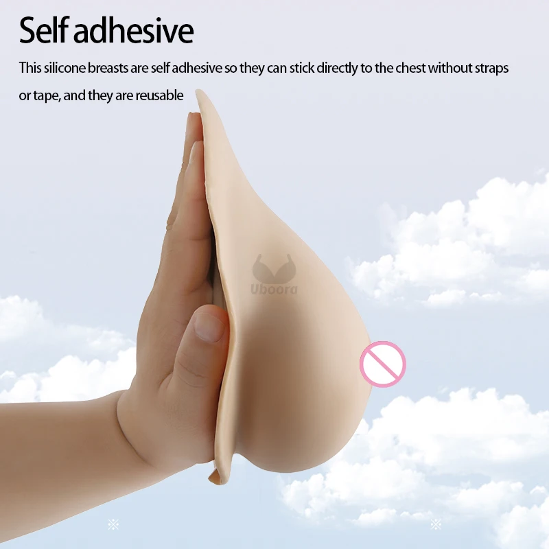 Fake Boobs Self Adhesive Skin Silicone Breast 1 Pair Drag Queen False Breast Crossdresser Female Breast Prosthesis