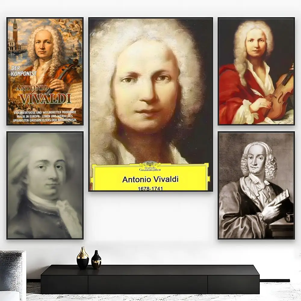 Baroque Composer Antonio Vivaldi Poster High-Grade For Home Room Bar Cafe Decoration Art & Present