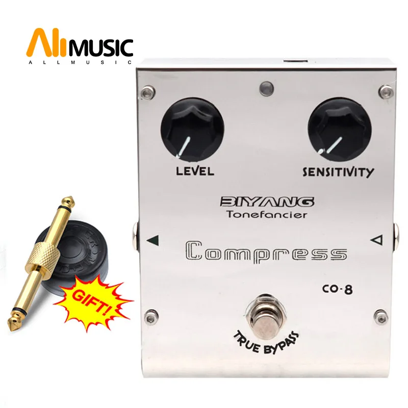 

Biyang ToneFancier CO-8 Compress Electric Guitar Effect Analog Compressor Pedal True Bypass With gold pedal Connector