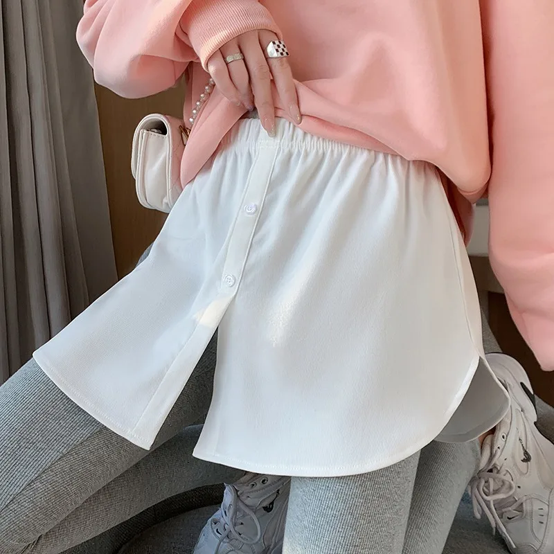 S-3XL Women Fake Shirt Hem Detachable Underskirt Irregular Skirt Tail Blouse Hem Extender Mini Skirt Layered Inner Layer