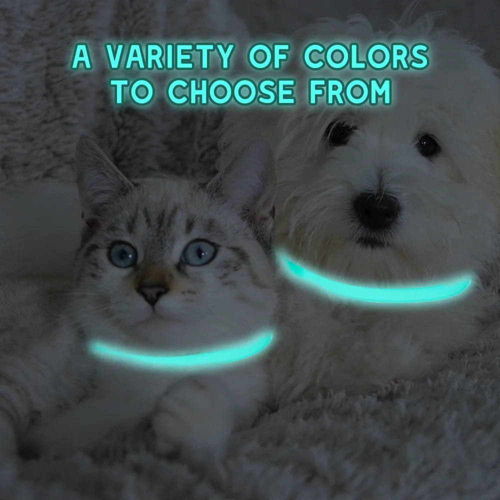 Reflective Luminous Pet Dog Cat Anti Flea Tick Collar for Cat Soft Rubber Collar Dogs Puppy Kitten Neck Necklace