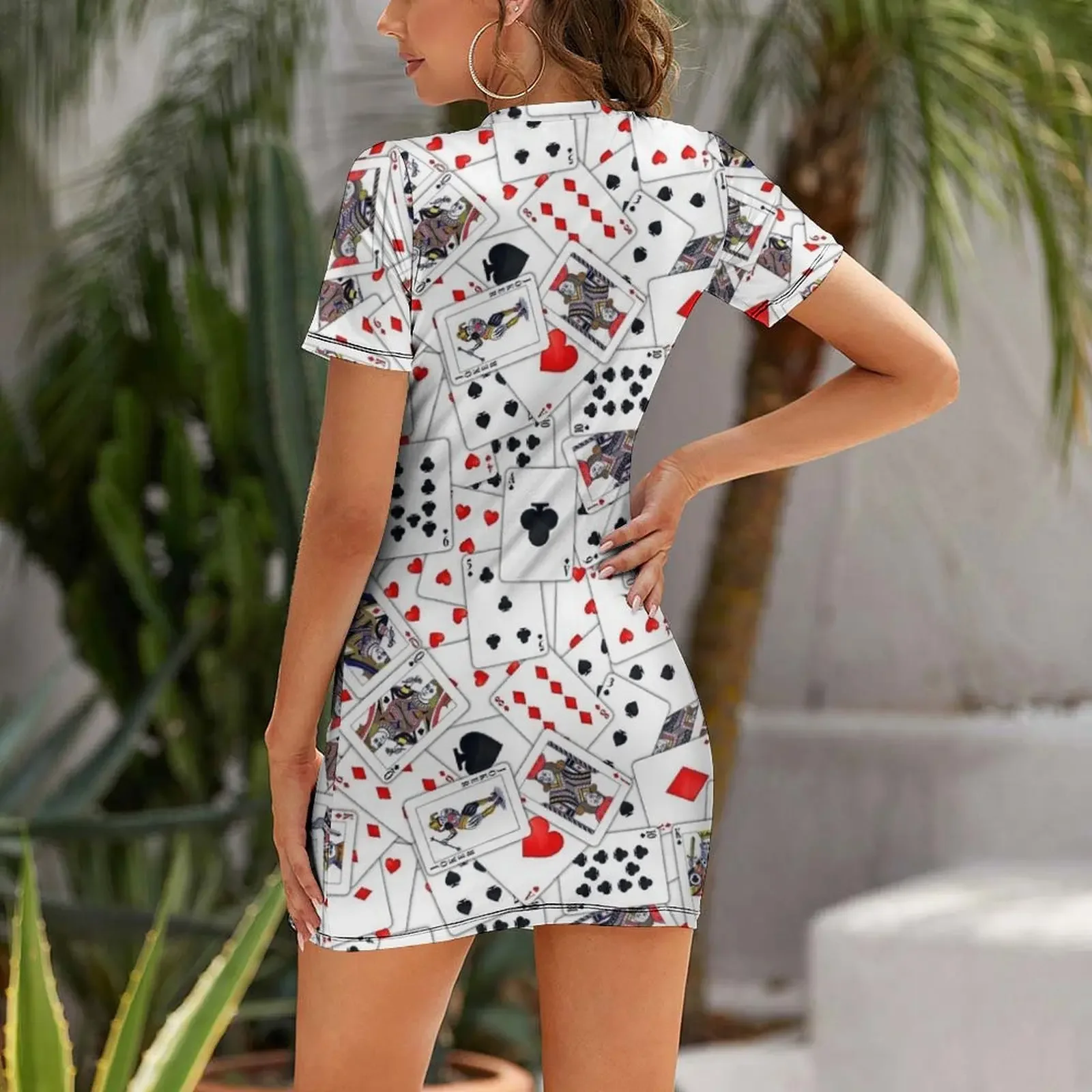 Playing Cards Short-Sleeved Dress women's evening dresses Long dresses elegant women's dresses sale prom dress Dress