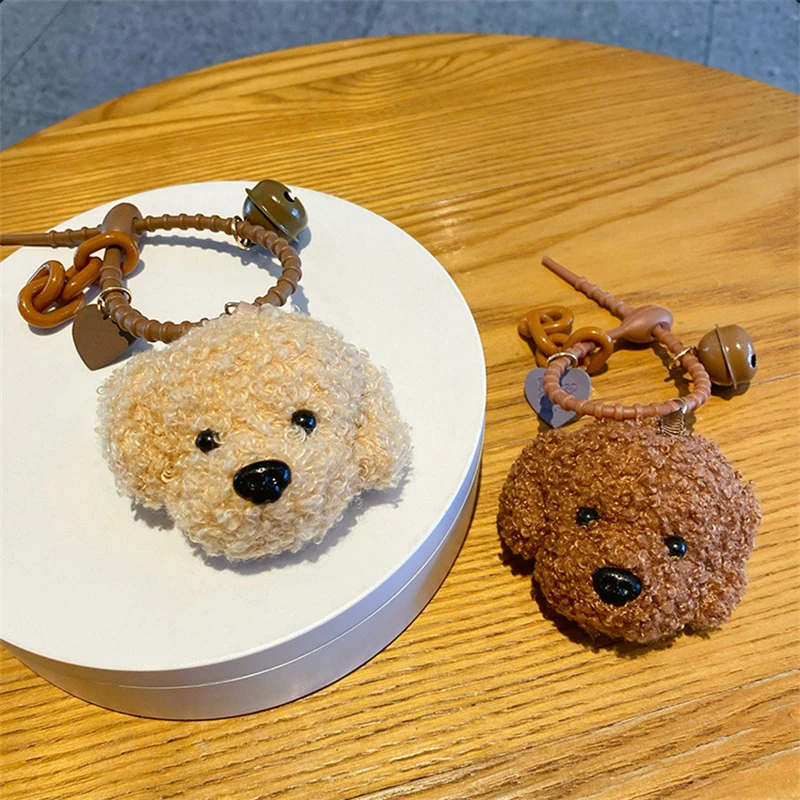 New Plush Poodle Teddy Dog Pendant Key Chains For Women Men Girls Car Key Ring Keychain Bag Charm DIY Accessories Couple Gift