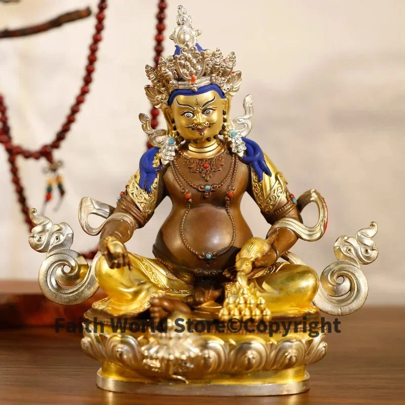 GOOD quality Gilding Buddha statue Asia Nepal Tibet temple good luck The God of wealth Jambhala buddha God bronze copper statue